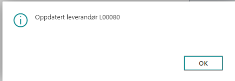 Oppdatert leverandør
