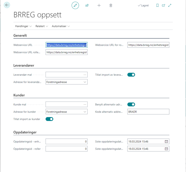 Brreg Setup